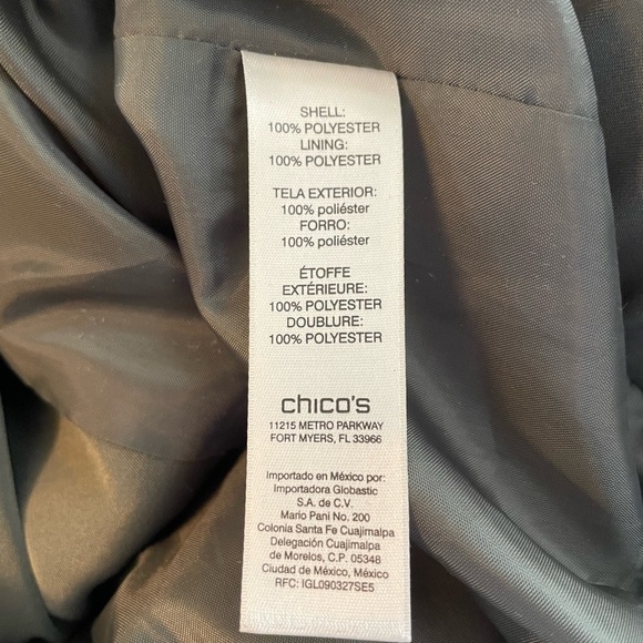 Chico’s Jacket, Size 1, Olive Green, Embellished Front, Zippered, High C… - Picture 7 of 9